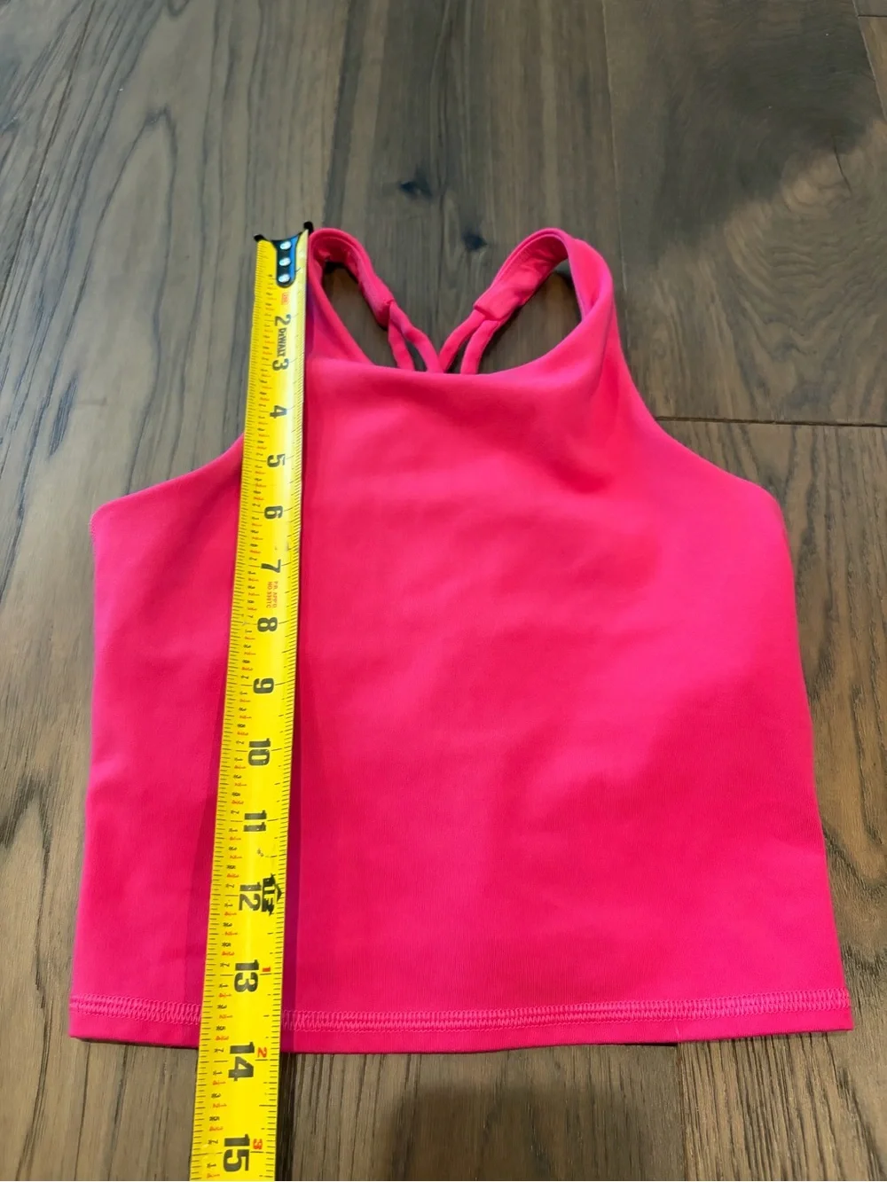 All In Motion Girls Vibrant Pink Strappy Back Cropped Tank Top Size M (8)